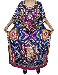 Mogul Womens Maxi Caftan Kaftan colorful Cruise Holiday Beach Cover Up Dress One Size