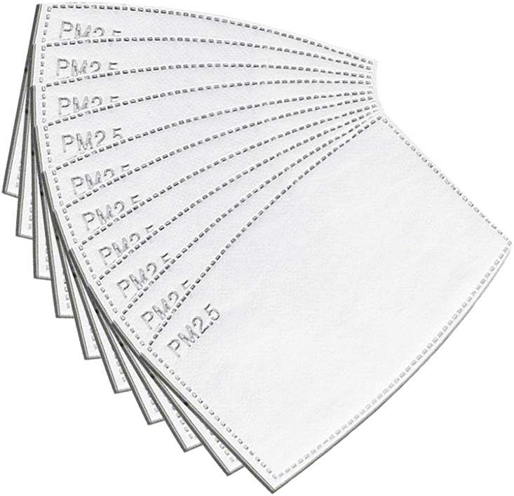 Opla3ofx Kids Mouth Cover Filter, 10Pcs PM2.5 5 Layers Mouth Cover Replaceable Activated Carbon Filter 10pcs