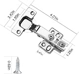 YUNYU 4-Pack Soft Close Mute Hinges Full Overlay Cabinets with Screws view 2