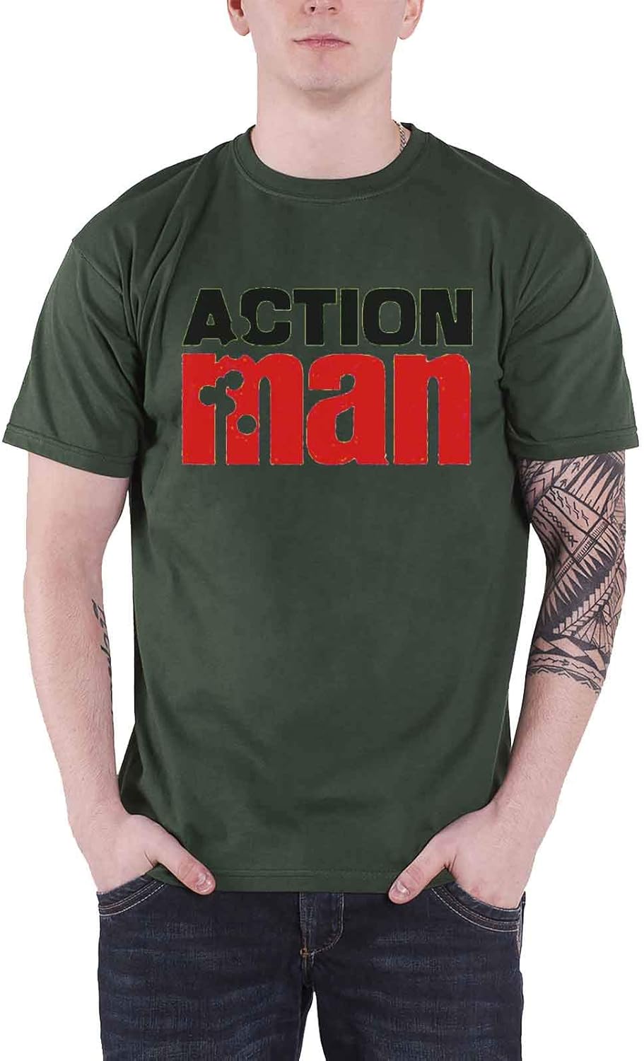 Hasbro Action Man T Shirt Herren Action Man Vintage Logo Nue offiziell