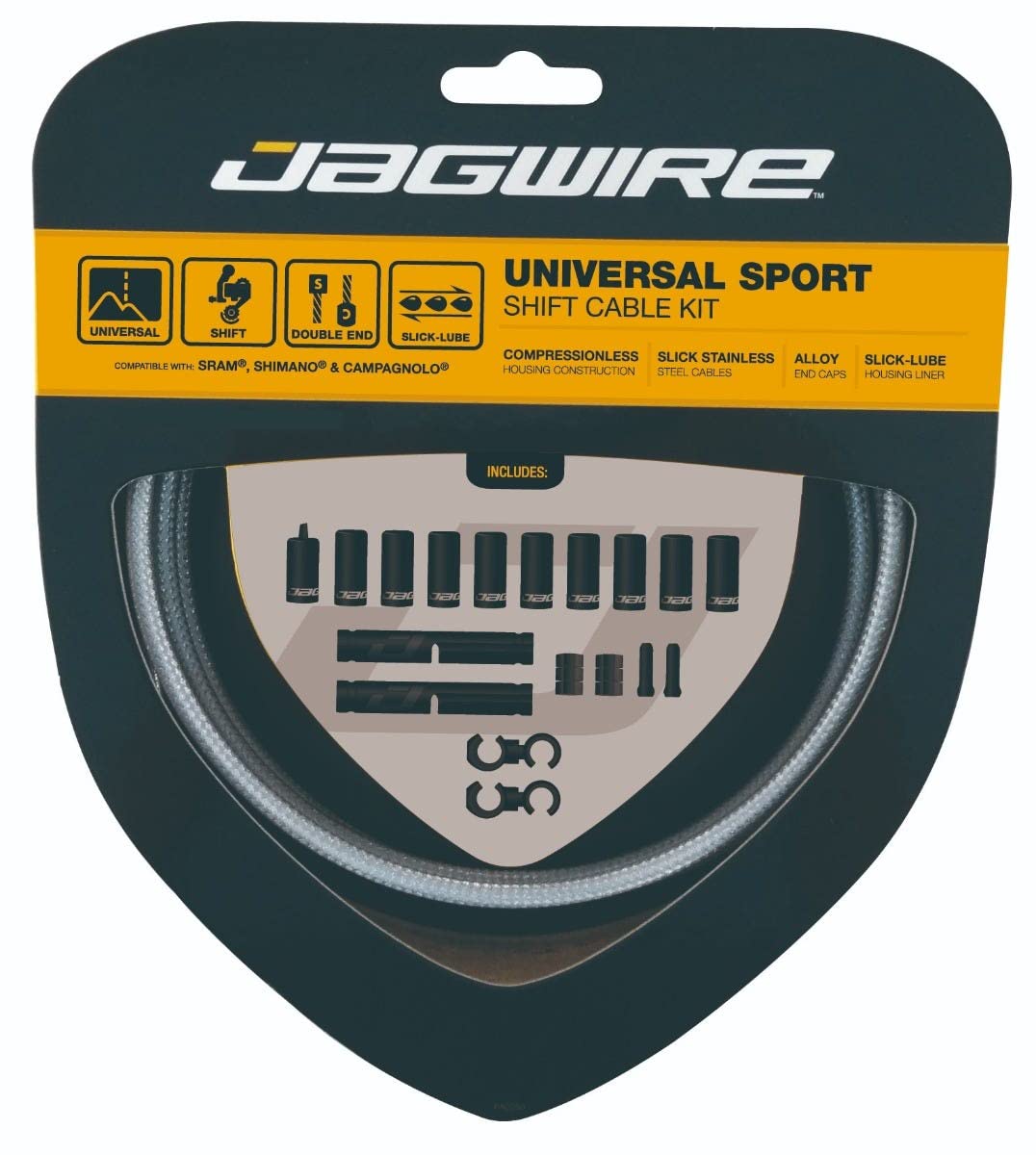 Jagwire 2X Sport Shift Kit Adult Unisex Shift Cable and Sheaths, Silver, One Size