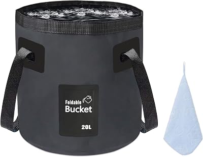 FALEIZHI 12L 20L Folding Water Bucket Outdoor Collapsible Black