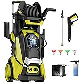 Pressure Washer Power Washer with Touch Screen, 5000PSIIMAX, 4 Quick Connect Nozzles and Foam Cannon, High Pressure Cleaning Machine for Cars Driveways Home Outdoor, Light Yellow
