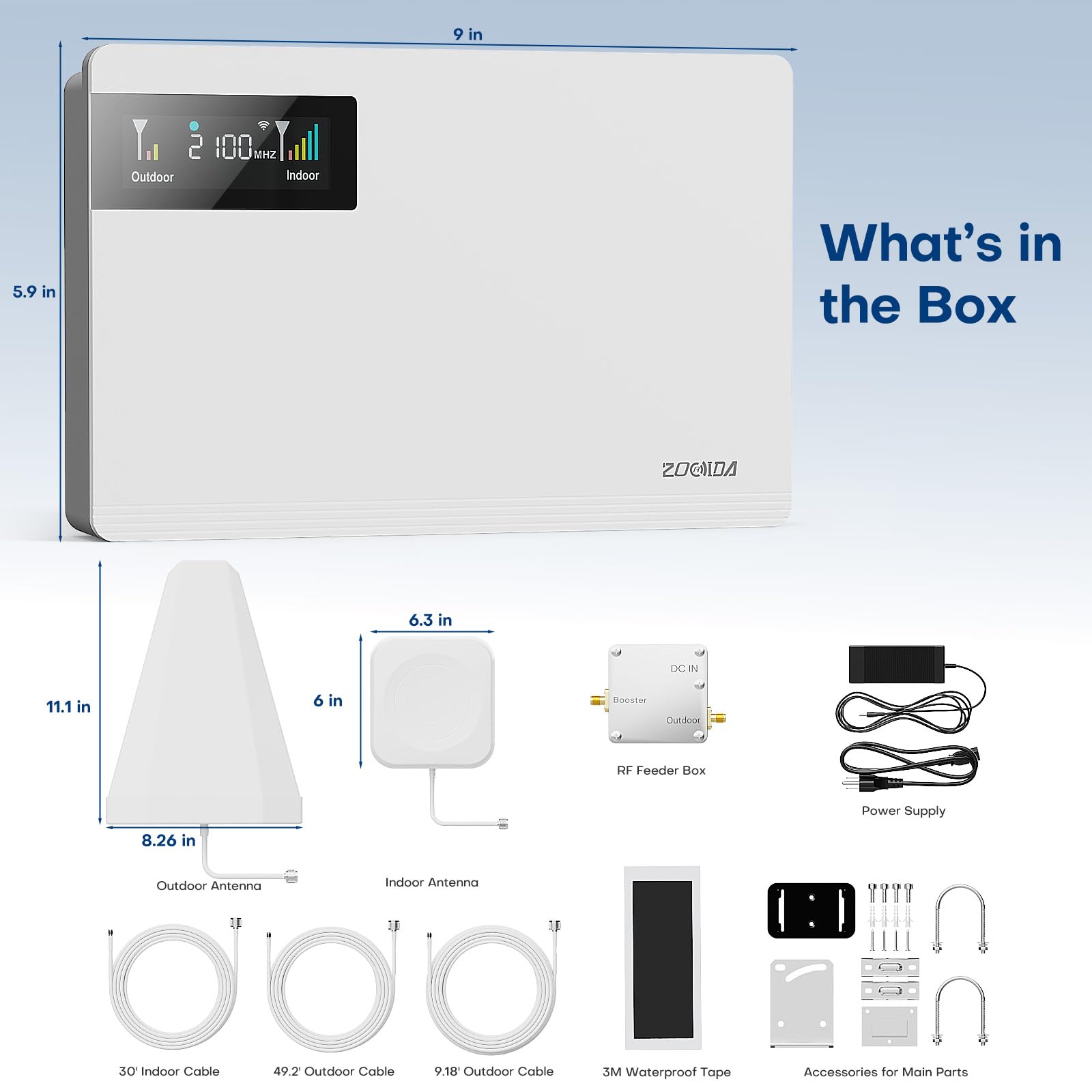 Cell Phone Signal Booster for Home and Office Up to 5500 sq ft Boost 5G 4G LTE for All US Carriers - Verizon AT&T T-Mobile & More, Cell Phone Booster with LCD & APP Service FCC Approved