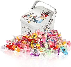 Multipurpose Sewing Clips for Quilting,Fabric,Craft with Tin Box Package,Pack of 100