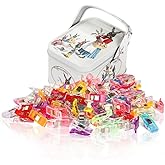 Sewing Clips for Fabric and Quilting 100 Pcs with Tin Box,Sewing Notions Assorted Colors for Craft