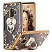 Galaxy S9 Case Ring Holder, Miniko(TM) Soft Slim Bling Rhinestone Floral Crystal TPU Plating Rubber Glitter Case Cover with Detachable 360 Finger Kickstand Bling Ring Holder for Galaxy S9 Gold