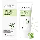CHHQLZS Centella Sunscreen SPF 50+ - Lightweight Sunscreen Korean, Non-Sticky Face &amp; Body Sun Protection with Centella Asiatica for Soothing &amp; Nourishing Skin - 60ml/2.03oz
