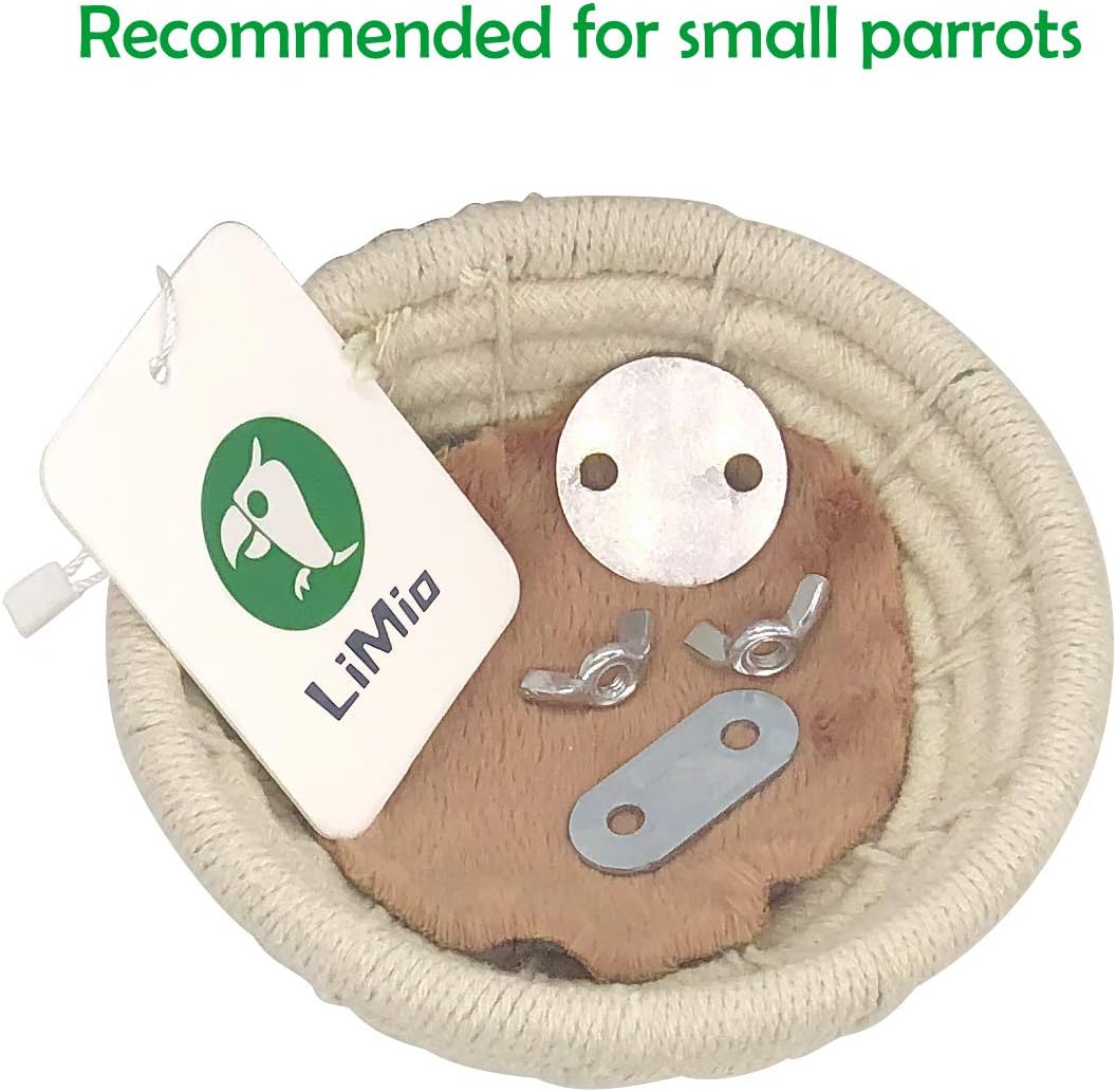 LIMIO Bird Nest Handmade Cotton Rope Parakeet Breeding Nest, Winter Warm Bird Breeding Hut Nest Bed, Small Parrot Cage Hatching Nest : Pet Supplies