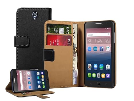 Membrane Alcatel One Touch Pop Star 5022D Lederhülle Schwarz Ultraslim Klapphülle Hülle Magnet Case Flip Cover Schutzhülle