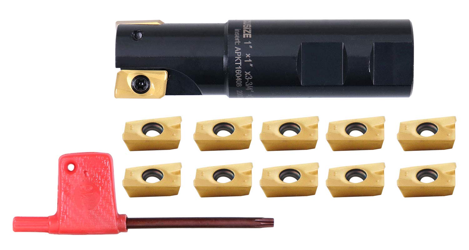 Accusize Industrial Tools 1'' 90 Deg Square Shoulder Indexable End Mill