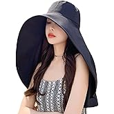 WUODHTW Sun Hats Women Sun Protection Wide Brim Shawl with Neck Flap Hiking Visor Hat Fishing Hat UV Protection Beach Hats
