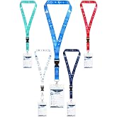 Cruise Lanyard for Ship Cards，5 Pack(Mix) Cruise Ship Lanyards with Waterproof ID Badge Holders &amp; Detachable Buckle， Cruise Essentials 2026 for Carnival， Royal Caribbean，NCL， MSC，
