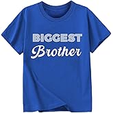 Biggest/Bigger/Big Brother Shirt for Toddler Boys Cotton Short Sleeve Tshirts Announcement Outfit 2-9 Years