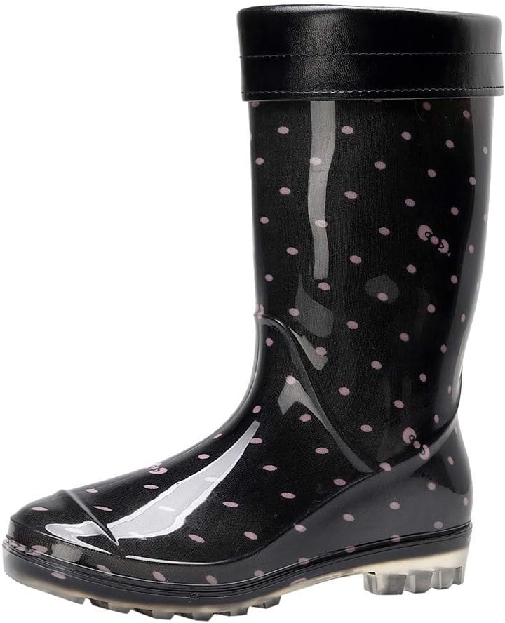 jiumoji Women's Waterproof Rain and Garden Boot Non-Slip Warm Snow Comfort Sole Outdoor Water Shoes