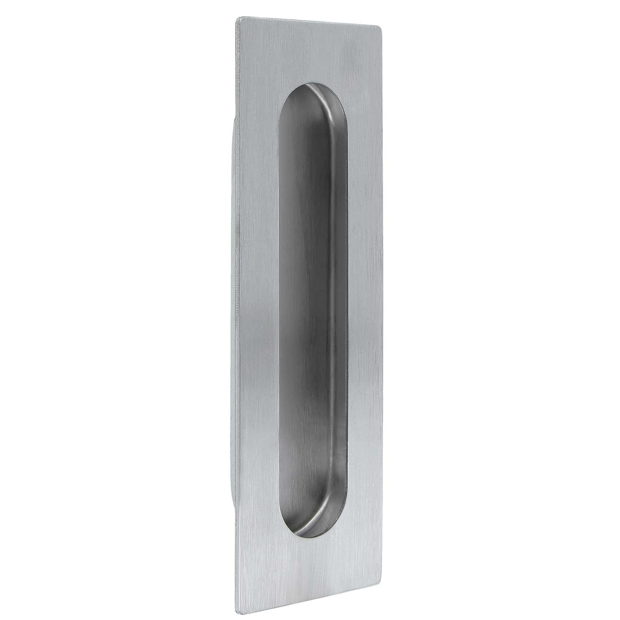 Amig | Mortise Handle with Rounded Interior for Sliding Doors Mod.12 | 150 x 50 mm | High Strength | Stainless Steel 18/8 | Matte Silver