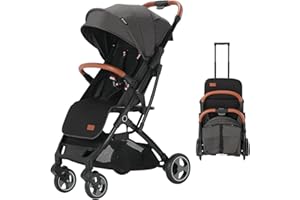 Blahoo Lightweight Baby Stroller, Folding Compact Travel Stroller for Airplane, Umbrella Stroller for Toddler（Black+Black）