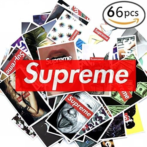 66 Pieces Supreme Stickers Assorted Variety Pack - Mix of Custom Supreme Logo Stickers for Decoratin ,Car Stickers,Skateboarding Stickers, Laptop stickers, other place