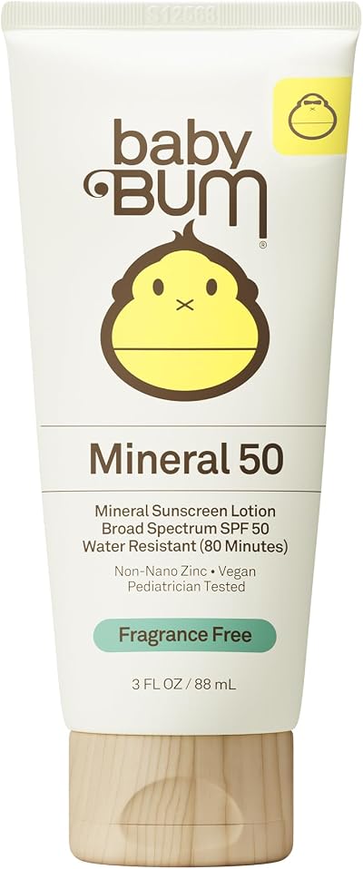 SUN BUM Baby Bum SPF 50 Mineral Sunscreen Lotion Fragrance Free 3 oz