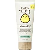 Baby Bum SPF 50 Sunscreen Lotion - Mineral UVA/UVB Face and Body Protection for Sensitive Skin - Hawaii 104 Act Compliant (Made without Octinoxate &amp; Oxybenzone) - Travel Size - 3 oz