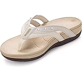 HAOLIRA Womens Arch Support Dressy Flip Flops Comfortable Orthotic Slippers for Plantar Fasciitis Thong Sandals Walking Indoor Outdoor Summer Beach(White 39/US 7)