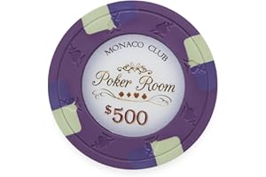 Claysmith Gaming Pack of 50 Monaco Club Poker Chips, Heavyweight 13.5-Gram Clay Composite