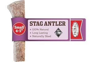PRIMAL PET FOODS Primal Antlers for Dogs, Grade A Split Stag Antlers for Small Canines up to 15 lb, Natural Chews for Aggressive Chewers, Naturally Shed, Long Lasting Dog Bones, 1 ct