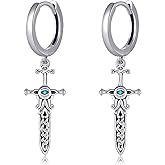 Sword Earrings 925 Sterling Silver Zoro Goth Sword Dangle Earrings Sword Jewelry for Women