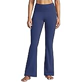 Willit Women's Yoga Pants Flare Leggings Bootcut High Waist Tummy Control Workout Pants with Pockets 33" Deep Blue M