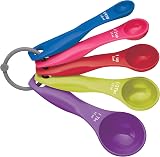 SHATCHI Measuring Spoon Set, 5 Plastic Spoons, Colored, Dishwasher Safe view 6