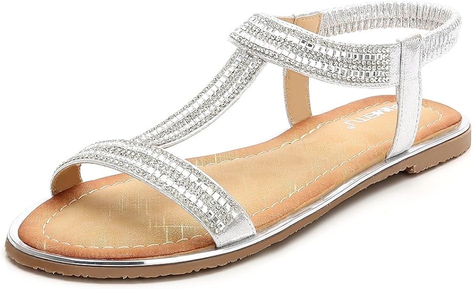 silver gladiator flat sandals