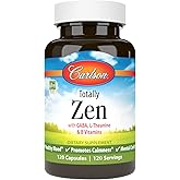 Carlson - Totally Zen, GABA, L-Theanine & B Vitamins, Healthy Mood, Promotes Calmness & Mental Clarity, 120 Capsules