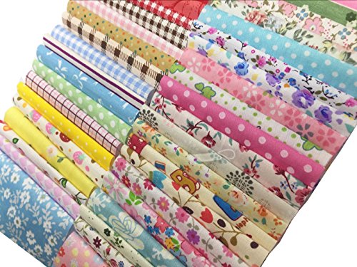 levylisa 200 PCS 4'' x 4''100% Precut Cotton Fabric Bundles, DIY Sewing Quarters Bundle, Cotton Quarter Fabric Bundle, Precut Fabric, Quilting Fabric Bundles, Precut Quilt Kit, Vintage Sheet Supply