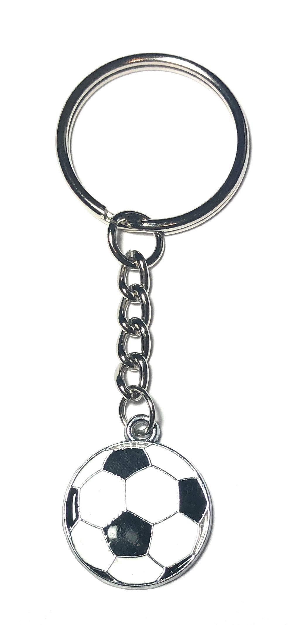 FizzyButton Gifts Football Keyring Key Ring with Enamel Charm and Silver Tone Keychain