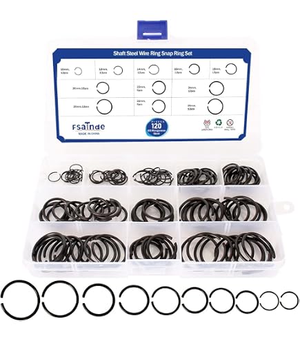 Anneaux Élastiques Fil Acier Noir - Circlips Ronds M4 à M150 - Pour Arbre Machine Et Montage Mécanique