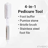 Invero 4-in-1 Pedicure Paddle Tool Unisex Foot File Pumice Brush Callus Remover view 4