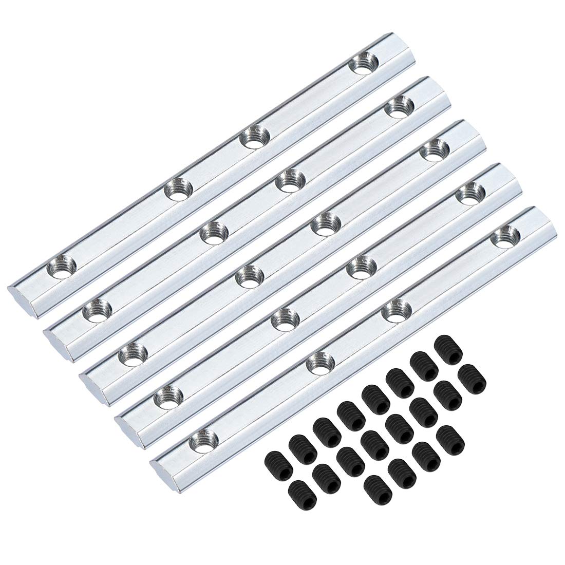 sourcing map Straight Line Connector, 3.9 Inch Joint Bracket with Screws for 2020 Series T Slot 6mm Aluminum Extrusion Profile, 5 Pcs
