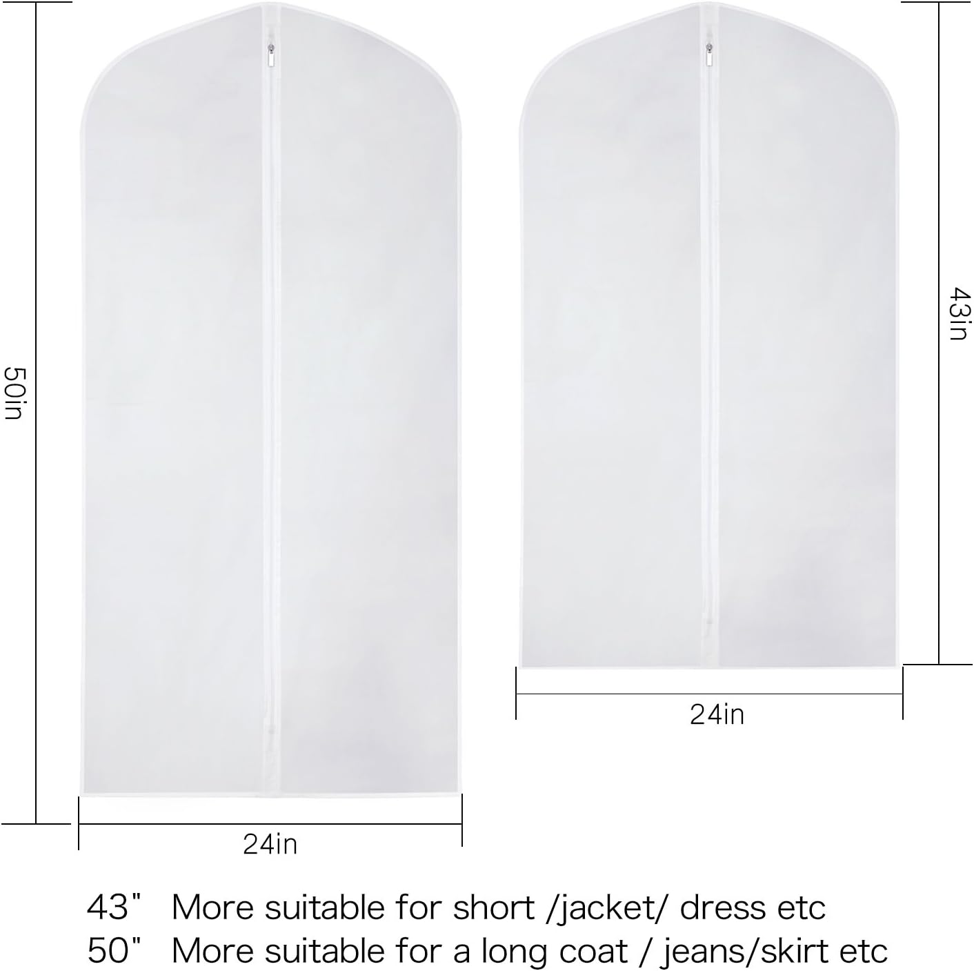 ZILINK Hanging Garment Bag Lightweight Suit Bags Dust-Proof (Set of 6) with Sturdy Full Zipper for Closet Storage and Travel [Upgraded Version]: Home & Kitchen