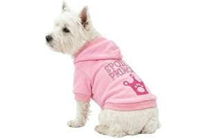 DroolingDog Dog Pink Shirts Dog Clothes Puppy Hoodie Pet Princess T Shirt for Small Dogs, Medium, Pink