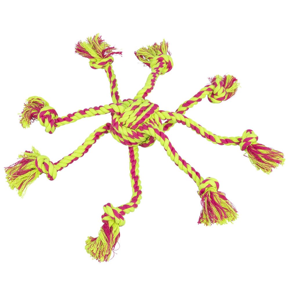 Trixie Denta Fun Rope Toy with Woven in Ball for Dog, 44 x 7 cm (Color May Vary)