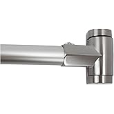 JS Jackson Supplies Single Curved Shower Rod, Metal Construction, Adjustable Between 36 to 61 Inches, Aluminum Rods and Zinc 