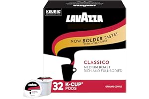 Lavazza Classico Single-Serve Coffee K-Cup® Pods for Keurig® Brewer, Caps Classico, 32 Count, Full-bodied medium roast with rich flavor and notes of dried fruit, Value Pack
