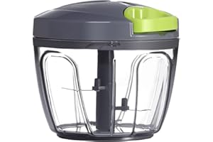 Ourokhome Manual Food Processor Vegetable Chopper, Portable Hand Pull String Garlic Mincer Onion Cutter for Veggies, Ginger, 