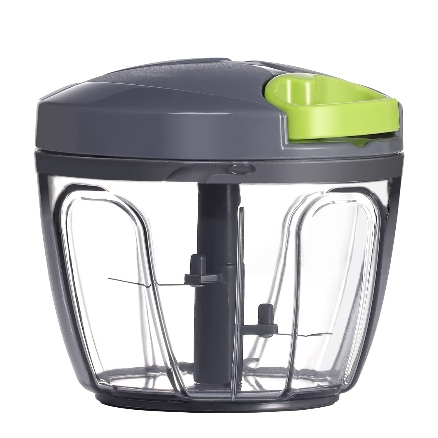 Photo 1 of Ourokhome Manual Food Processor Vegetable Chopper, Portable Hand Pull String Garlic Mincer Onion Cutter for Veggies, Ginger, Fruits, Nuts, Herbs, etc., 650ml, Grey
