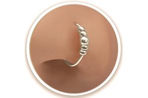 Silver Beaded Nose Ring - Tiny 24 Gauge Silver Nose Hoops - 925 Sterling Silver Nose Piercing Jewelry For Women