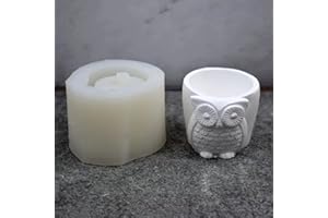 NINEXY Owl Silicone Concrete Flower Pots Molds,Silicone Planter Molds Succulent Plant Flowerpot Molds Cement Clay Moulds Handmade Home Graden Decor (Big)