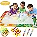 BaiFM Large Water Doodle Mat,Water Drawing Mat Pad,Aqua Magic Writing Mat with 3 Water Pens and 9 Molds and 49 Draw Templates,Kids Toddlers Girls Boys Educational Travel Toy Gift Size 39.4
