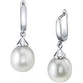 THE PEARL SOURCE Drop Shape Pink Freshwater Cultured Pearl Elegance Earrings for Women
