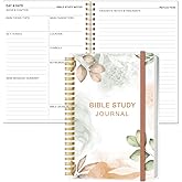 Heveboik Bible Study Journal – Church Notes Notebooks – Note Taking & Journaling Kit, 5.8" x 8.5", Rose Leaf