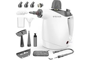 TICYACK Steam Cleaner, Steam Cleaner for Home, Handheld Steam Cleaner with 16 Accessories and Automatic Steam Switch Suitable for Daily Cleaning of Living Rooms, Kitchens, Ovens and Tile Joints (White)